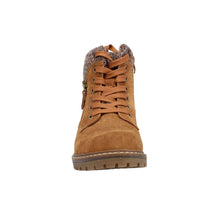 Load image into Gallery viewer, Melodie22 Wide Fit Women&#39;s Knitted Trim Lace Up Suede Boot
