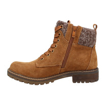 Load image into Gallery viewer, Melodie22 Wide Fit Women&#39;s Knitted Trim Lace Up Suede Boot
