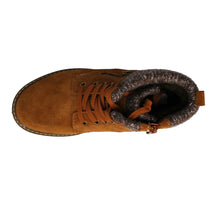 Load image into Gallery viewer, Melodie22 Wide Fit Women&#39;s Knitted Trim Lace Up Suede Boot
