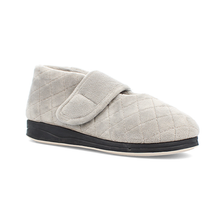 Load image into Gallery viewer, Tranquil Extra Wide Women&#39;s Velcro Strap Fastening Warm Lined Velour Slipper
