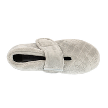 Load image into Gallery viewer, Tranquil Extra Wide Women&#39;s Velcro Strap Fastening Warm Lined Velour Slipper
