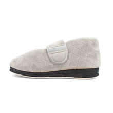 Load image into Gallery viewer, Tranquil Extra Wide Women&#39;s Velcro Strap Fastening Warm Lined Velour Slipper
