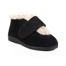 Load image into Gallery viewer, Val - Extra Wide Fit Women&#39;s Velour Velcro Fastening Slipper
